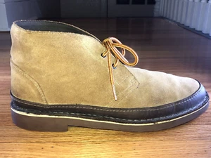 Clarks Bushacre Rand Men Size 12 Cognac Suede Chukka Boot Shoes Wheat 26108168 - Picture 1 of 11