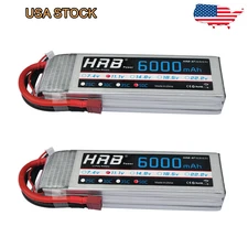 2x HRB 3S 6000mAh Lipo Battery 11.1V 50C for RC Drone Airplane Boat Truck Car US