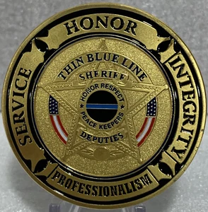 * Sheriff Deputies Challenge Coin With Law Enforcement Oath Comes In Protector - Picture 1 of 3