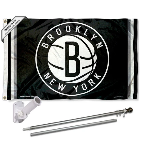 Brooklyn Nets Flag Pole and Bracket Kit Cover