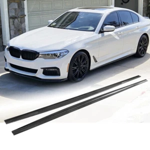 Real Carbon Side Skirt Extension Lips For BMW G30 540i M-Sport F90 M5 2017-2023 - Picture 1 of 13