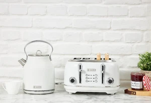Haden Heritage Ivory 1.7L BPA Free Kettle & 4 Slice Wide Slot Toaster Set - Picture 1 of 11