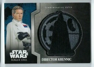 2016 Star Wars Rogue One: Mission Briefing patch card 5 Director Krennic - Picture 1 of 1