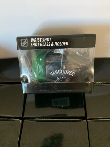 NEW NHL WRIST SHOT SHOT GLASS GLOVE HOLDER VANCOUVER CANUCKS GAME ON COMPANY Cover