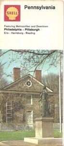 1968 SHELL OIL Valley Forge Road Map PENNSYLVANIA Pittsburgh Philadelphia Erie - Picture 1 of 4