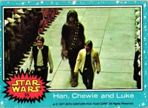 1977 Topps Star Wars #55 Han, Chewie and Luke trading card - Picture 1 of 2