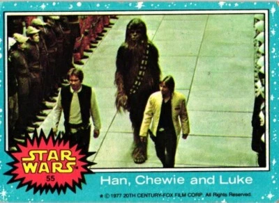1977 Topps Star Wars #55 Han, Chewie and Luke trading card - Image 1 of 2