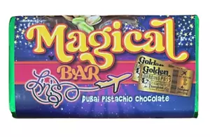 DUBAI PISTACHIO MAGICAL BAR 50G MILK CHOCOLATE BAR - WIN A TRIP TO DISNEYLAND - Picture 1 of 3