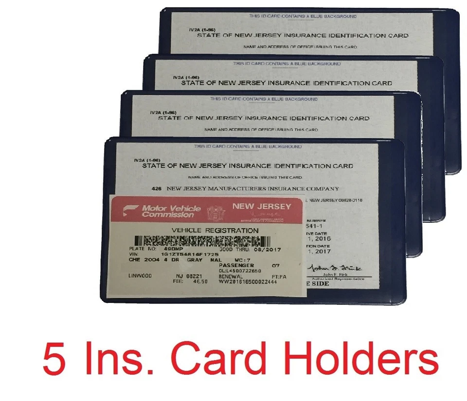 5 (5) FUNDA BILLETERA PORTA TARJETA IDENTIFICACIÓN REGISTRO SEGURO AUTO CAMIÓN a Foto 1 de 1