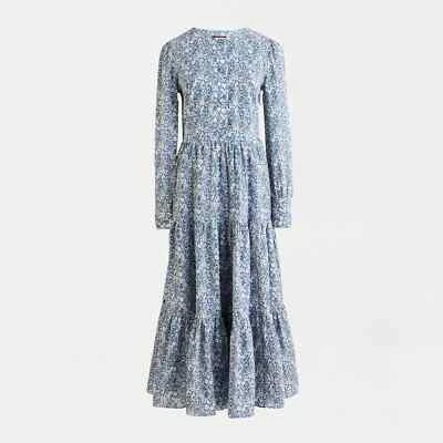 NWT J.Crew Tall Long Tiered Midi in Ivory Liberty June's Meadow Floral Dress 14T - Image 1 of 4
