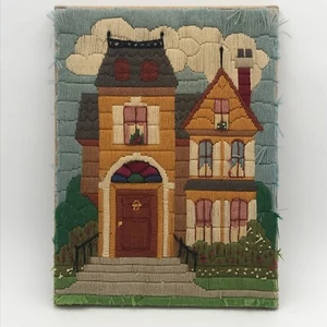 Creative Circle TOWN HOUSE Completed Long Stitch Neat Country Décor No frame1981 - Picture 1 of 7