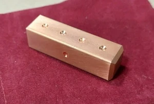 SOLID CNC COPPER LOG ROLLER D4 DIE 1/2" SQUARE ROLEPLAY WARHAMMER D&D GAMING - Picture 1 of 3