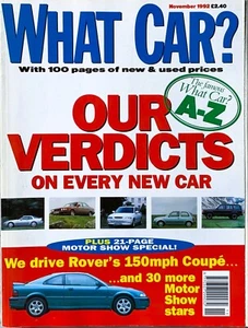 WHAT CAR? MAGAZINE NOV-1992 - BMW 740i E32, Audi V8, Rover Metro, Discovery V8i - Picture 1 of 7