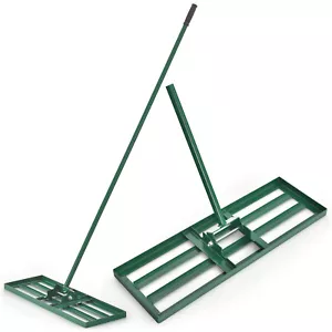 Rastrello livellatore prato 30" x 10" livello prato strumento paesaggio rastrello per giardino fattoria - Foto 1 di 9
