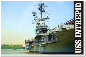PÓSTER militar USS Intrepid Aircraft Carrier Navy - Imagen 1 de 1