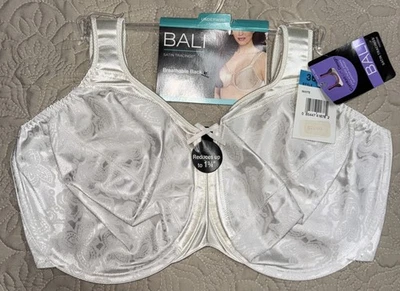 Nuevo con etiquetas Sujetador con aros blanco Bali minimizador transpirable espalda sin forro talla 36DDD para mujer Foto 1 de 4