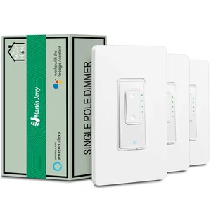 Smart Dimmer Switch, Single Pole, Compatible with Alexa and Google Home, No H... - Picture 1 of 9
