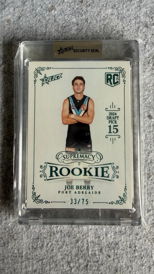 2025 AFL Select Supremacy Rookie Joe Berry Platinum Blue 33/75 Port Adelaide - image 1 of 1
