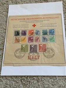 15 Stamp Collection from 1947 Munich Postage Stamp Exhibition for the Red Cross! - Picture 1 of 14