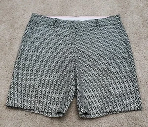 Kenar Womens Bermuda Shorts Black & White Geometric Print Size 8 - Picture 1 of 13