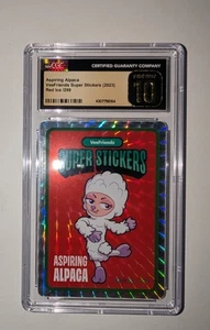 Veefriends Aspiring Alpaca Súper Pegatinas Pegatina Hielo Rojo/299 Impecable CGC 10 - Imagen 1 de 2