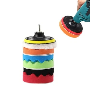Car Foam Drill Polishing Pad Kit 8Pcs,4 Inch Buffing Pads Kits drill buffer a... - Picture 1 of 7