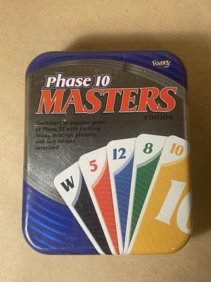 2008 Fundex Phase 10 Masters Edition Tin (Mostly Complete Missing 4 Wild Cards) - Image 1 of 3