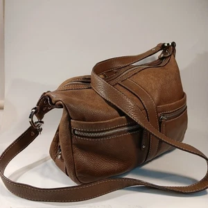 Tignanello Crossbody Schultertasche Handtasche Caramel Braun Leder Taschen Reißverschluss - Bild 1 von 21