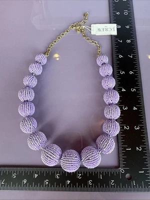 Новый с Ярлыками J. Crew лаванды фиолетовый микро семена бусина прядь градуированный ожерелье 18-20" - Изображение 1 из 4