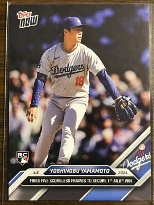 2024 Topps Now #42 Yoshinobu Yamamoto Los Angeles Dodgers RC - Image 1 of 2