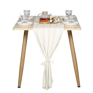 Chiffon Table Runner 2 Pack White Wedding Table Runner 118 Inches Romantic Tu... - Picture 1 of 2