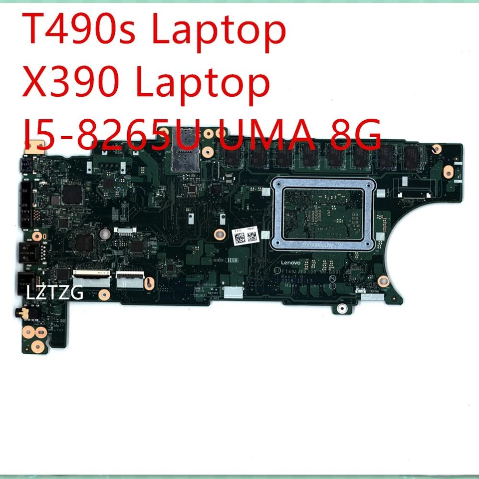 Motherboard For Lenovo ThinkPad T490s/X390 Mainboard I5-8265U UMA 8G 01HX898 - Image 1 of 4