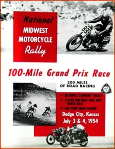 1954 Dodge City Kansas Motorcycle Races Small Space Poster Art Print - Picture 1 of 1