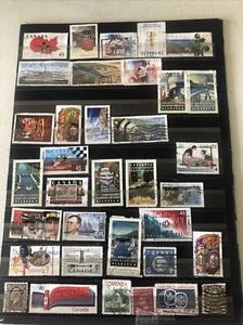 Collection Of Foreign On Cards All Canada 100 Stamps Better Recent Used - Picture 1 of 4