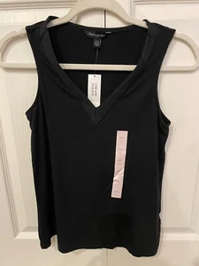 Banana Republic Tank Top Womens petite XXS Sleeveless Black Cutout V Neck NEW - Picture 1 of 3