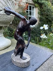 Griechische Mythologie Bronze - Discobolus Statue von Gi.mar Firenze Italia 29 cm hoch - Bild 1 von 12