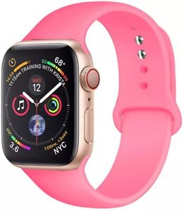 For Iphone Apple Watch Rubber Strap Sport Band iWatch 7 6 se 5 4 3 soft silicone