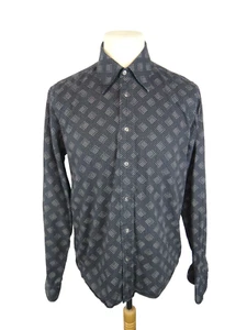 Tiger Of Sweden Shirt Mens L EU41 Black Smart Casual Preppy Office Workwear Boho - Picture 1 of 11
