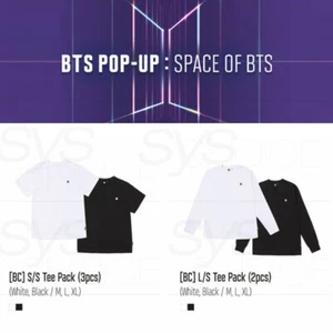 BTS POP-UP : SPACE OF BTS BASIC Tee Pack Short Sleeve or Long Sleeve + Tracking - Photo 1 sur 3