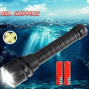 290000lm 5* LED Diving Flashlight  Torch Scuba UnderWater Lantern Light - Picture 1 of 13