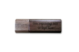 Personalised gift wedding wooden laser engraved 16GB usb stick flash drive - Afbeelding 1 van 6