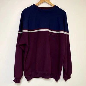 Vintage Blanko Sweatshirt 90er Colorblock rot blau Pullover Vintage - Bild 1 von 2