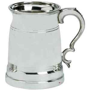 Zinnkrug Old London verzierter Griff 1pt ideal für Gravuren polierte Oberfläche - Bild 1 von 2