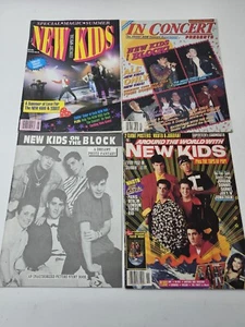 Vintage 90's New Kids on The Block Lot of 4 Magazines Giant Posters - Picture 1 of 15