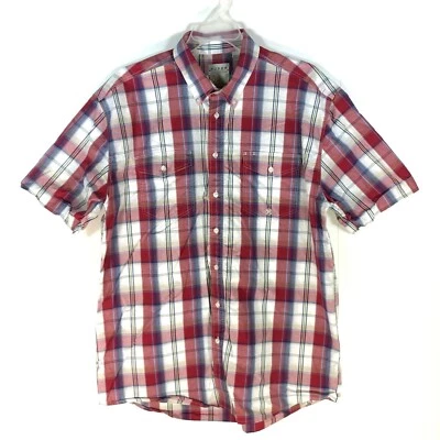 ROPER Shirt Mens Extra Large Button Down Red White Plaid Checked Western Casual - Изображение 1 из 4