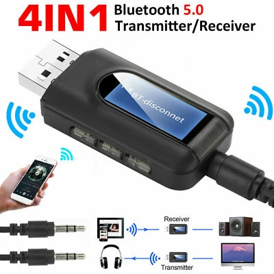 Ricevitore Trasmettitore Bluetooth 5.0 4 in 1 Audio Wireless 3.5mm USB AUX Adattatore - Immagine 1 di 4