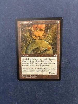 MTG TEMPEST GRINDSTONE MAGIC THE GATHERING ENGLISH RARE ARTIFACT CARD - Image 1 of 4