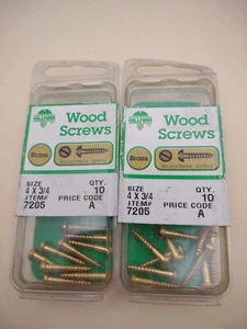 #4 x 3/4" NOS Round Head Slotted BRASS Wood Screws Lot of (20) BOX0282P - Picture 1 of 2