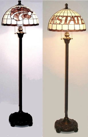 RARE Kansas State Wildcats Tiffany Style Genuine Stained Glass Logo Floor Lamp Cover