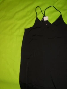 NUEVO CON ETIQUETAS ~~ BATIK ANTIGUO ~ Camisa Sexy Negra/Caftán ~ Talla S-M ~ Politre suave - Imagen 1 de 3